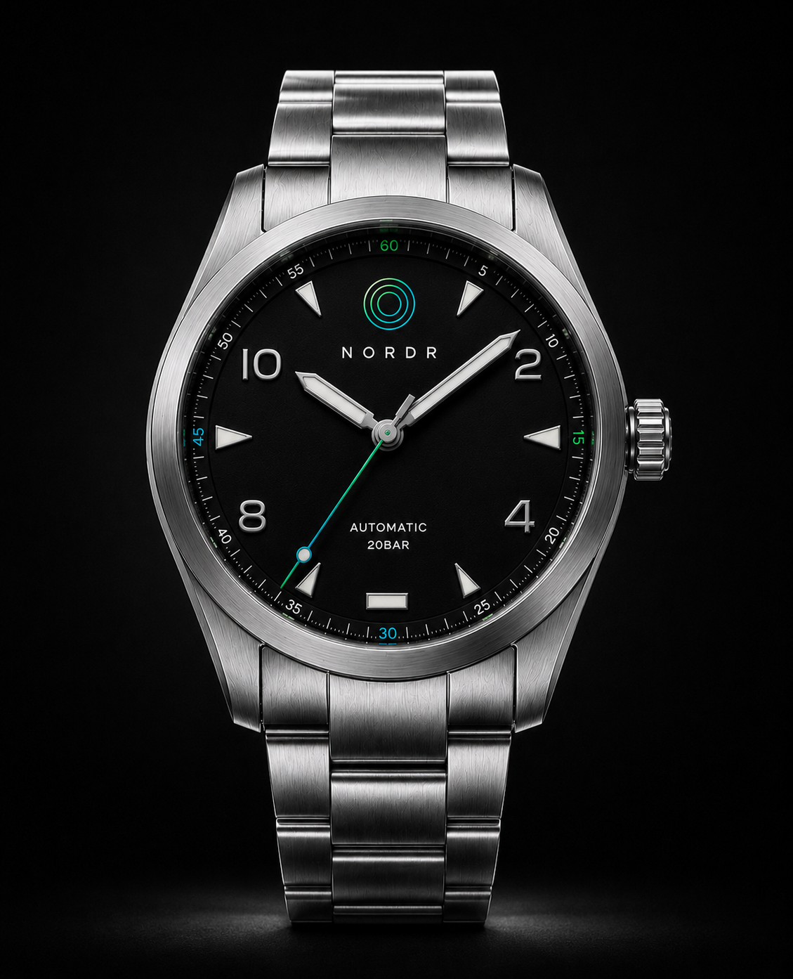 NORDR Valkyrie — vista frontal de la esfera negra de campo